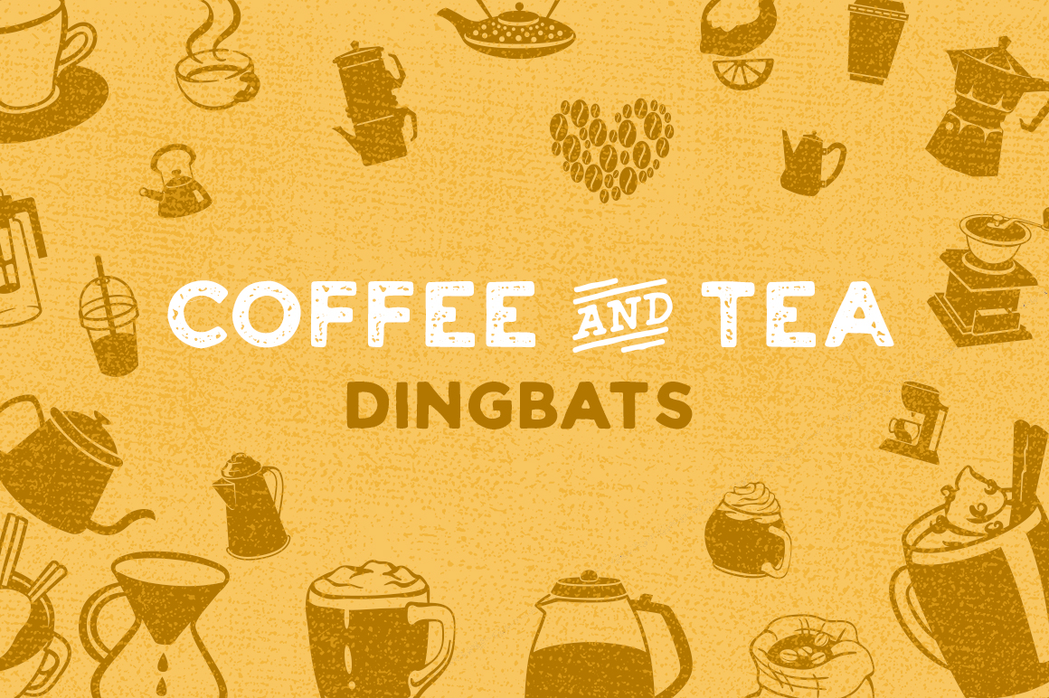 Coffee Tea Dingbat: A Playful Display Font for Editorial Design