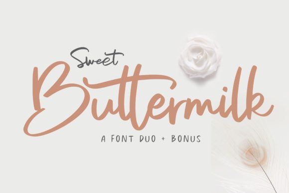 Sweet Buttermilk Duo: A Playful Script Typeface for Digital Branding